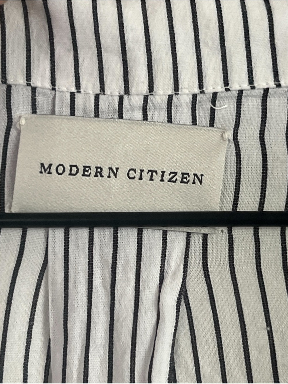 Modern Citizen 100% Cotton Long Sleeve Midi Shirt Dress Small White Black Stripe - Picture 4 of 6